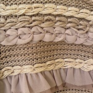 Chico’s Beige Ruffle Sweater